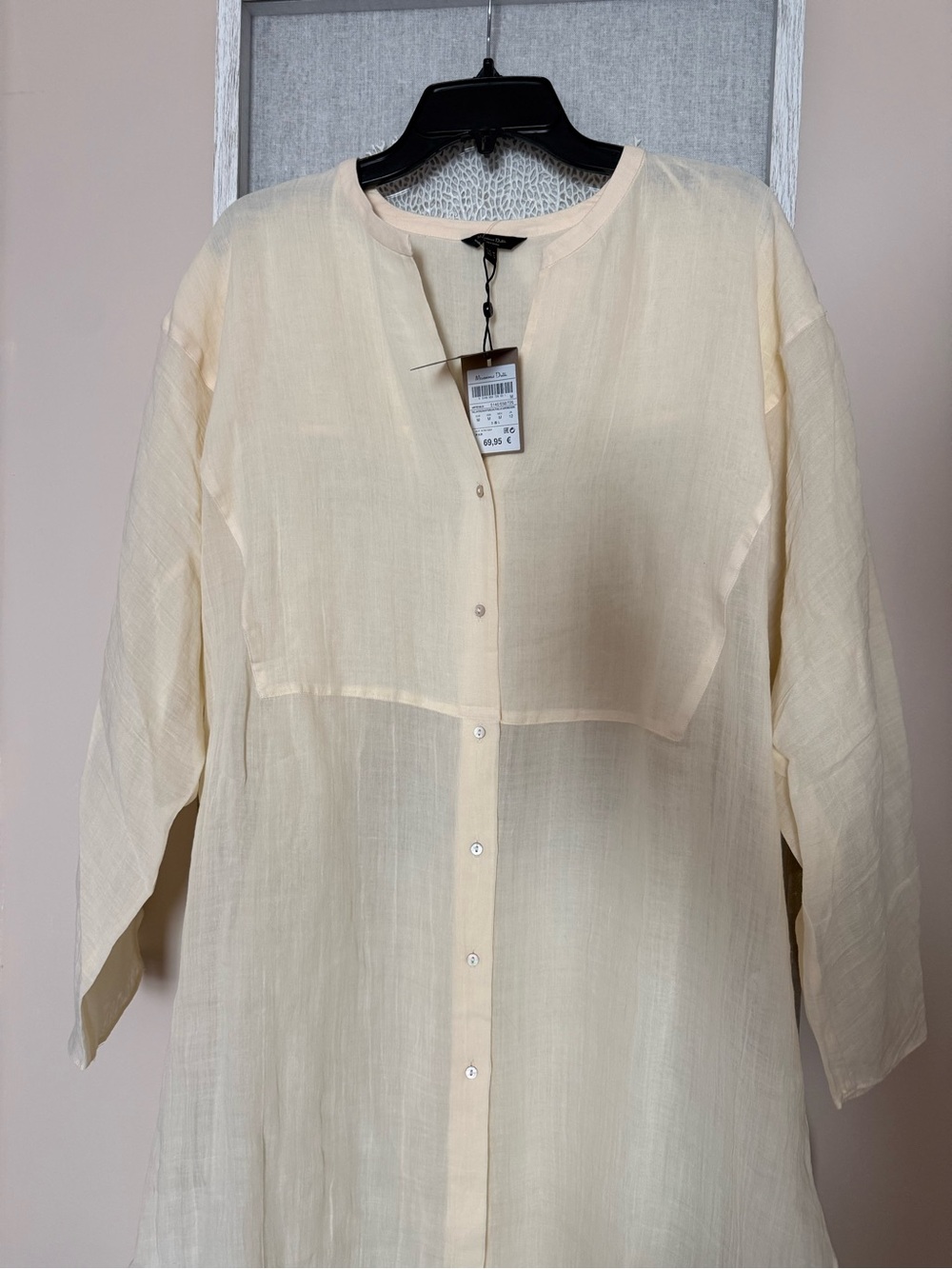 MASSIMO DUTTI  100% Ramie Oversize Blouse Tunic Limited Edition Size M NWT - Picture 2 of 10